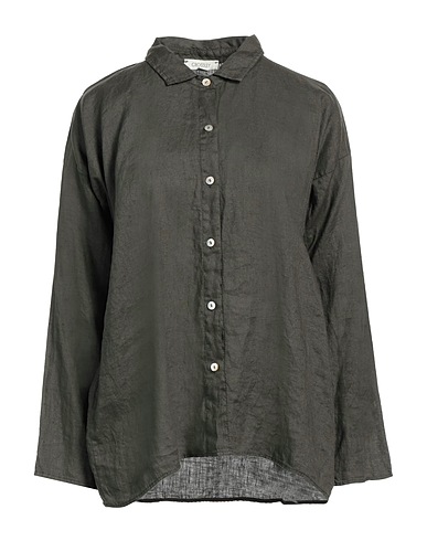 CROSSLEY Linen shirt Dark green 100% Linen
