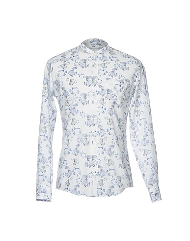 DANIELE ALESSANDRINI Patterned shirt White 100% Cotton
