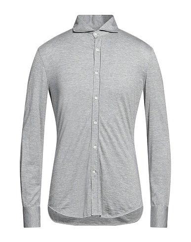BRUNELLO CUCINELLI Camicia tinta unita Grigio chiaro 60% Seta, 40% Cotone