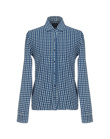 ALTEA Patterned shirt Slate blue 100% Cotton