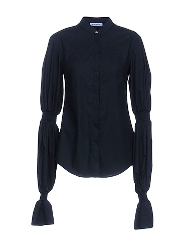 DONDUP Solid color shirts & blouses Black 96% Cotton, 4% Elastane