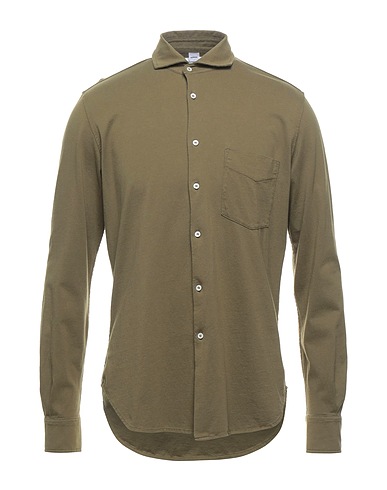 ASPESI Solid color shirt Military green 100% Cotton