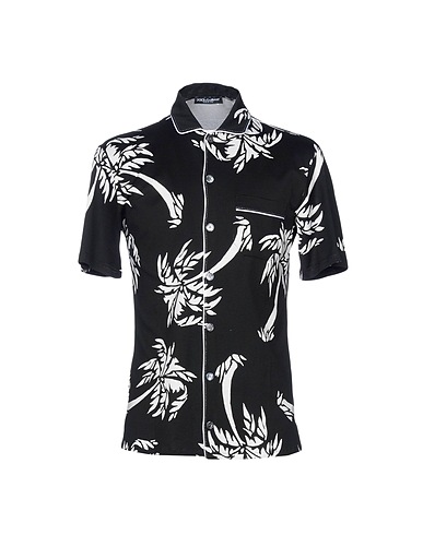 DOLCE&GABBANA 柄入りシャツ ブラック コットン 100%