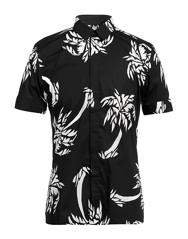 DOLCE&GABBANA Patterned shirt Black 88% Cotton, 12% Silk