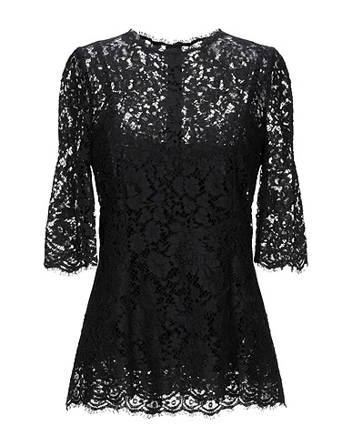 DOLCE&GABBANA トップス ブラック コットン 46% / レーヨン 43% / ナイロン 11%