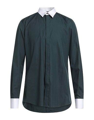 DOLCE&GABBANA Solid color shirt GOLD Dark green 100% Cotton