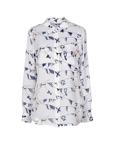 EQUIPMENT Patterned shirts & blouses White 100% Silk