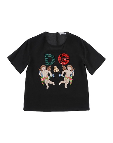 DOLCE&GABBANA Top Black 100% Silk, Polyester, Viscose, Chrysocolla, Acrylic