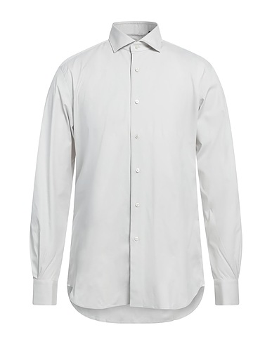 XACUS Solid colour shirt Light grey 96% Cotton, 4% Elastane