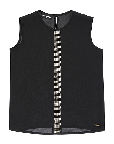 DSQUARED2 Top Schwarz 100% Polyester, Aluminium