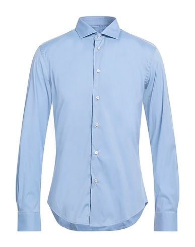BRIAN DALES Camicia tinta unita Celeste 80% Cotone, 15% Poliammide, 5% Elastan