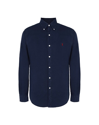 POLO RALPH LAUREN Solid colour shirt Midnight blue 100% Cotton