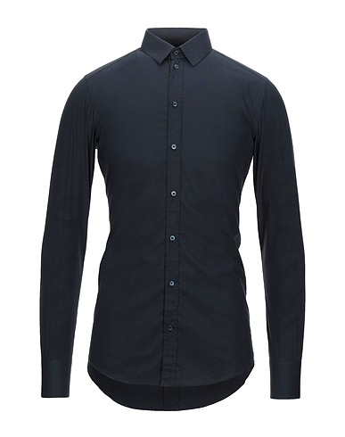 DOLCE&GABBANA Einfarbiges Hemd Nachtblau 100% Baumwolle