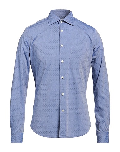 BORSA Patterned shirt Blue 100% Cotton