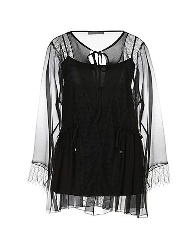 ALBERTA FERRETTI Top Nero 100% Seta, Poliammide