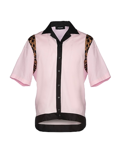 DSQUARED2 Patterned shirt Pink 97% Cotton, 3% Elastane, Polyester