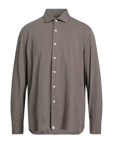 SONRISA Camicia tinta unita Tortora 97% Cotone, 3% Elastan