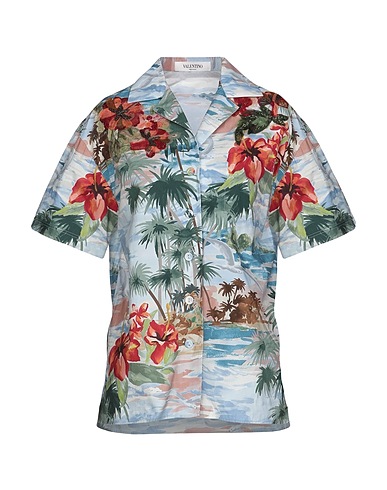 VALENTINO GARAVANI Floral shirts & blouses Azure 100% Cotton
