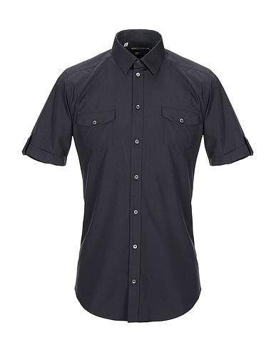 DOLCE&GABBANA Solid color shirt Black 100% Cotton