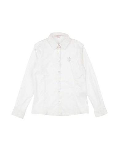 SILVIAN HEACH Solid color shirts & blouses White 97% Cotton, 3% Elastane