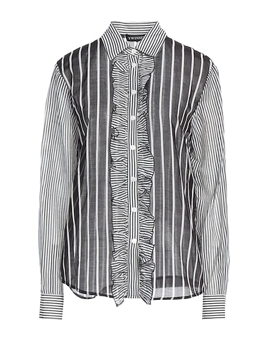 TWINSET Striped shirt 78% Cotton, 22% Silk, Mother-of-pearl