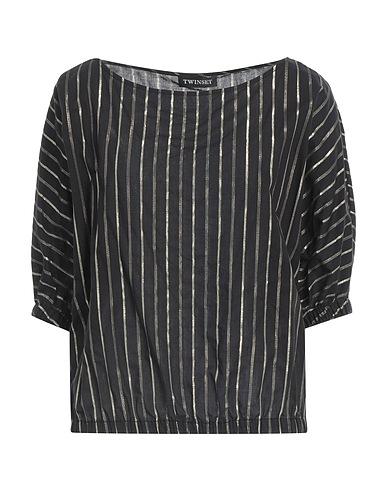 TWINSET Top Black 90% Cotton, 10% Polyester
