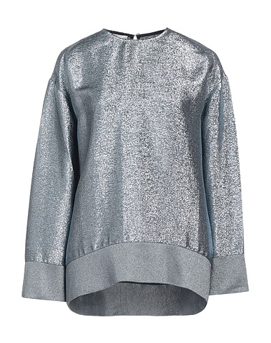 STELLA McCARTNEY Top Silver 52% Metallic Polyester, 31% Viscose, 17% Silk, Nylon, Mother-of-pearl