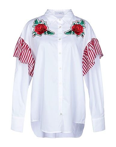 GAëLLE Paris Solid colour shirts & blouses White 100% Cotton