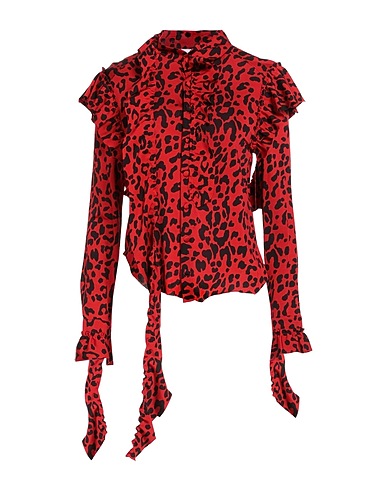 VETEMENTS Patterned shirts & blouses Red 90% Viscose, 10% Elastane