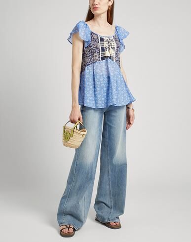 P_jean Blouses In Blue