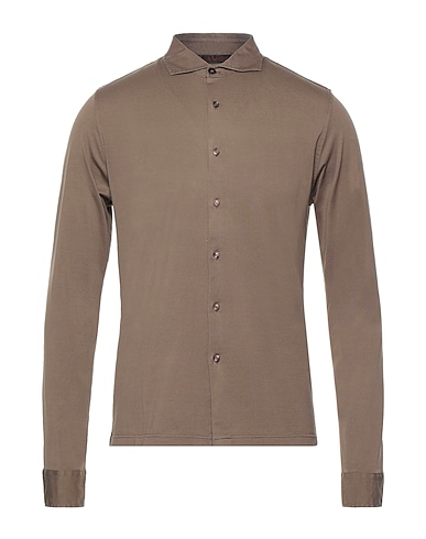 JEORDIE'S Solid colour shirt KHAKI 100% SUPIMA®