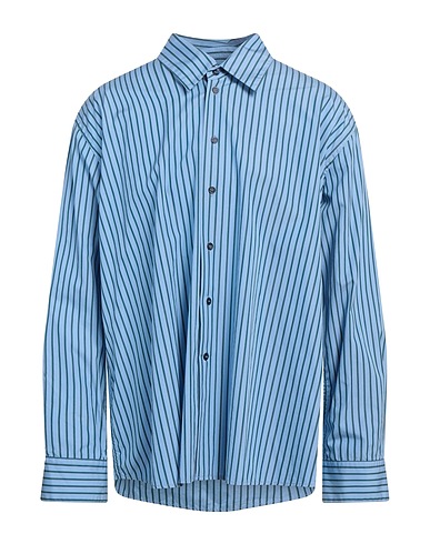 MARNI Camicia a righe Azzurro 100% Cotone, Madreperla