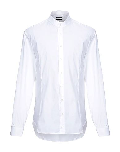 PATRIZIA PEPE Solid colour shirt White 67% Cotton, 27% Polyamide, 6% Elastane