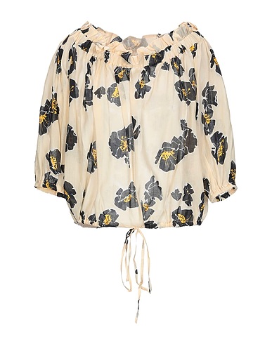 ATTIC AND BARN Off-the-shoulder top Beige 56% Ramie, 44% Cotton