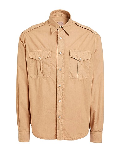 ALESSANDRO GHERARDI Solid colour shirt Khaki 100% Cotton