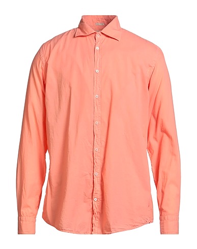 MASSIMO ALBA Solid colour shirt Salmon pink 100% Cotton