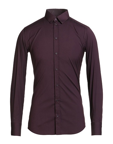 DOLCE&GABBANA Solid color shirt GOLD Plum 70% Cotton, 23% Polyamide, 7% Elastane