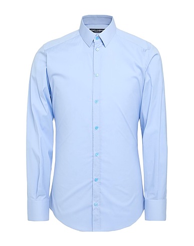 DOLCE&GABBANA Solid colour shirt GOLD CELESTE 70% Cotton, 23% Polyamide, 7% Elastane
