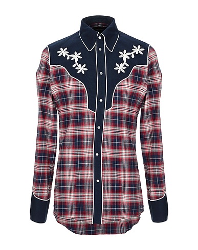 DSQUARED2 Checked shirt Midnight blue 100% Cotton, Polyester