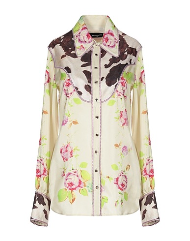 DSQUARED2 Chemises et chemisiers à fleurs Beige 100% Soie