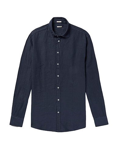 MASSIMO ALBA Linen shirt CANARY
 Blue 100% Linen