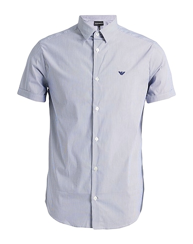 EMPORIO ARMANI Camicia a righe Blu 76% Cotone, 21% Poliammide, 3% Elastan