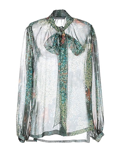 ALBERTA FERRETTI Floral shirts & blouses Dark green 100% Silk
