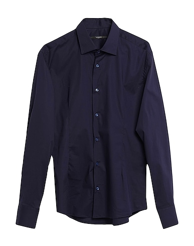 TAKESHY KUROSAWA | Midnight blue Men‘s Solid Color Shirt | YOOX