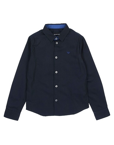 EMPORIO ARMANI Solid color shirt Midnight blue 100% Cotton