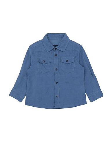 DANIELE ALESSANDRINI Patterned shirt Pastel blue 100% Cotton