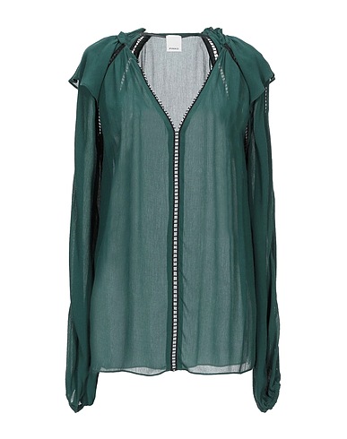 PINKO Top Verde scuro 100% Viscosa, Poliestere