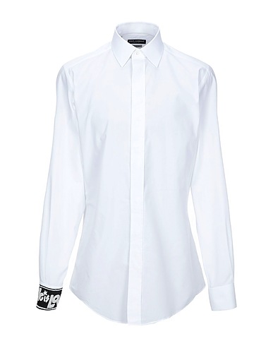DOLCE&GABBANA Solid colour shirt White 100% Cotton