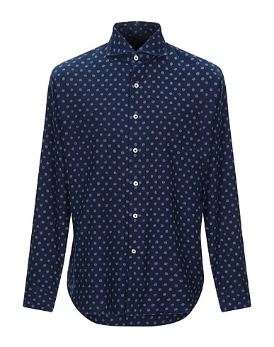 ALESSANDRO GHERARDI Hemd mit Muster Nachtblau 100% Baumwolle