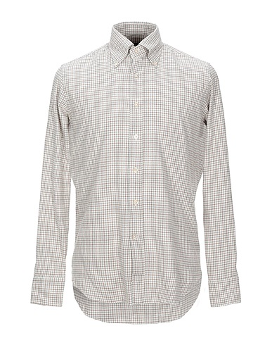 ALESSANDRO GHERARDI Checked shirt Beige 100% Cotton